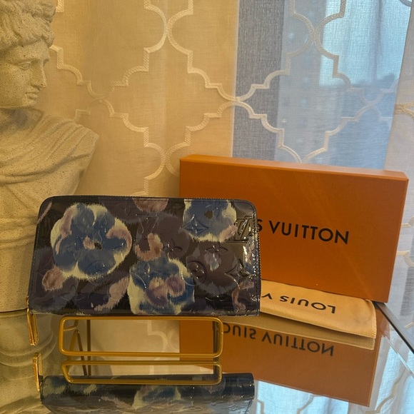 Louis Vuitton Handbags - Louis Vuitton Blue Monogram Vernis Ikat Flower Zippy Continental Wallet